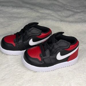 Nike Air Jordan 1 Low Toddler Shoes Black Red White Sneakers Size 5C